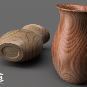 Wooden vase - 3D model for manufacture on a CNC machine