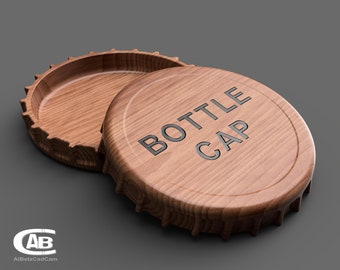 Tapa de botella - Modelo 3D para fabricar en máquina CNC