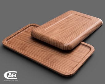 Wooden Tray – 3D Model for CNC & 3D Printing – Modern Design – Digital File for Decor, Kitchen or Gift