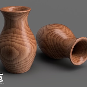 Wooden vase - 3D model for manufacture on a CNC machine