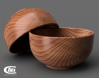 Round Wooden Bowl – 3D Model for CNC & 3D Printing – Timeless Design – Digital File for Decor or Gift