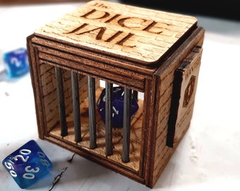 Dice Jail - Role Playing Tabletop Game Accessory with Steel Bars- Dungeons and Dragons gift - Dice Purgatory - D&D