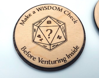 Make a Wisdom Check - Gaming themed D&D role playing style refrigerator magnet