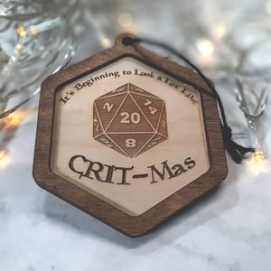 It's beginning to look a lot like CRIT-Mas! Christmas Ornament - Dungeons and Dragons, Dungeon Master gaming themed Holiday Decoration