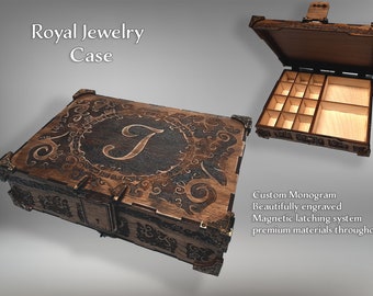 Premium Royal's Jewelry Box/figurine Case - Custom Monogram, Jewelry, Gaming accessory, Dice container