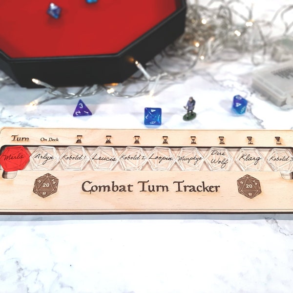 Combat Turn Tracker 10 - Tabletop - for D&D and Other Tabletop RPG Games