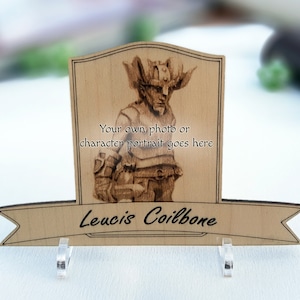 Table Topper - Custom Personalized Role Playing Character Stand-Up Wooden Portrait