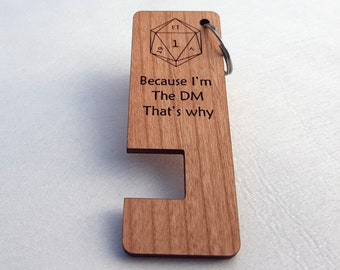 Phone Stand Dungeons and Dragons - Wooden Engraved DM Dungeon Master Keyring Gamer accessory D&D