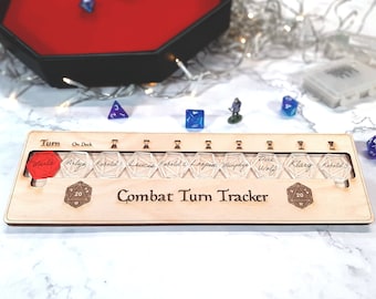 Combat Turn Tracker 10 - Tabletop - for D&D and Other Tabletop RPG Games