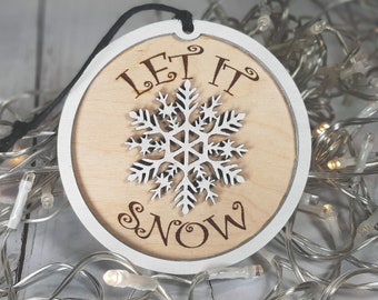 Let It Snow - Christmas Ornament Holiday Decoration - Gift Tag