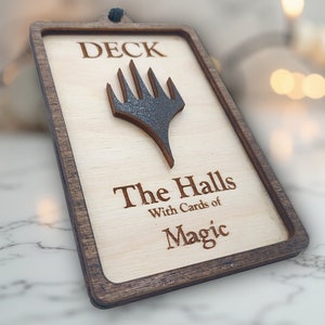 Magic themed Christmas Ornament - DECK The Halls with Cards of Magic! MTG Gathering Planeswalker Holiday Decoration