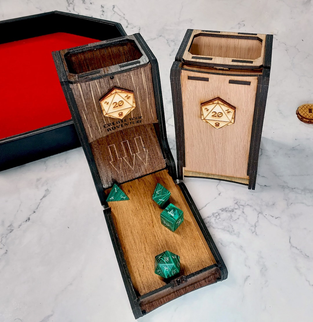 Dice Tower D20 Wooden Rpg Dice Roller Dice Tower for D&D, Pathfinder