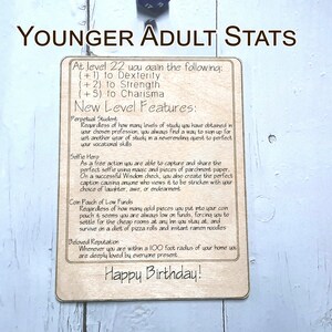 Birthday Card Congratulations You've Leveled Up Humorous birthday card, engraved wood, gamer gift, rpg, role-playing games d&d dnd image 4