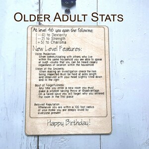 Birthday Card Congratulations You've Leveled Up Humorous birthday card, engraved wood, gamer gift, rpg, role-playing games d&d dnd image 5