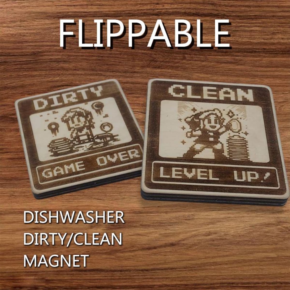 Retro 8-bit Dishwasher Magnet: Clean/dirty Indicator - Etsy