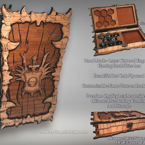 Premium Hero es Dice Box/Book Box - Gaming Zubehör, Würfeltablett, Würfelbehälter für Dungeons and Dragons und andere Rollenspiele