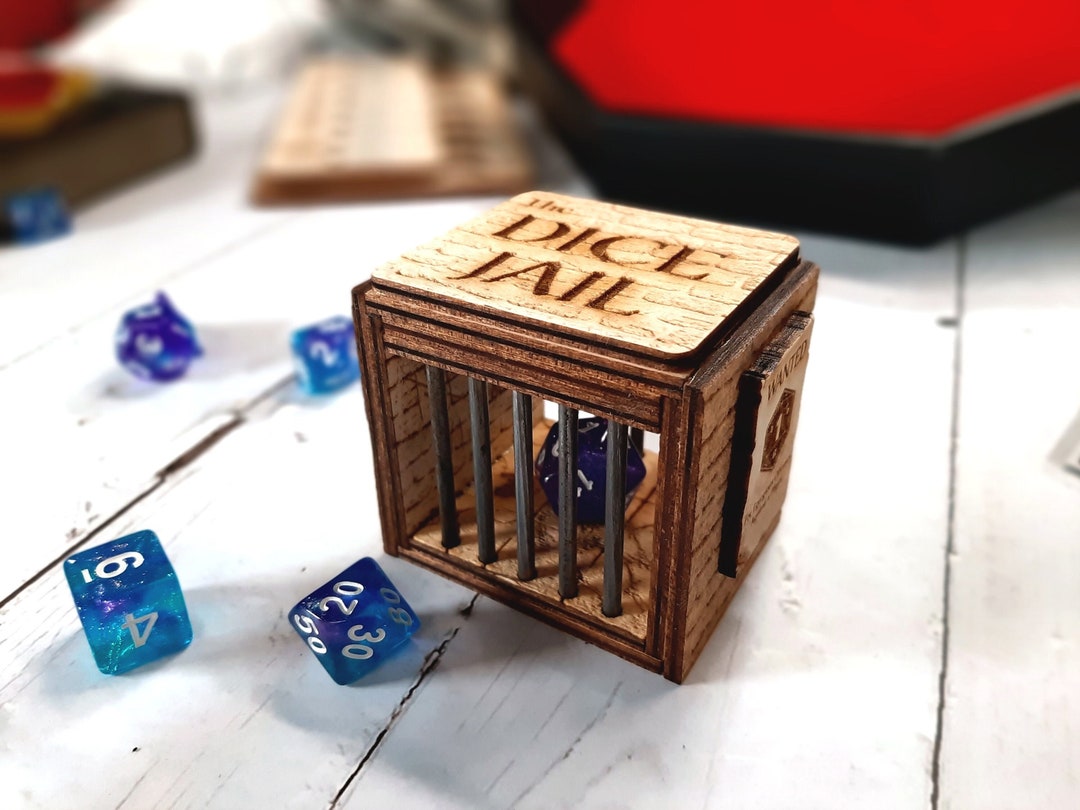 Dice Jail Role Playing Tabletop Game Accessory With Steel Bars Dungeons and Dragons Gift Dice
