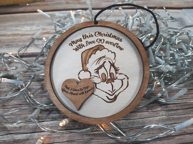 Grinch Heart Christmas Ornament Holiday Decoration image 1