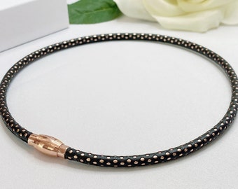 Necklace Choker Leather Necklace Women Minimalist Black  Leather Choker Birthday Everyday Jewelry Cord Necklace Handmade Magnetic Necklace