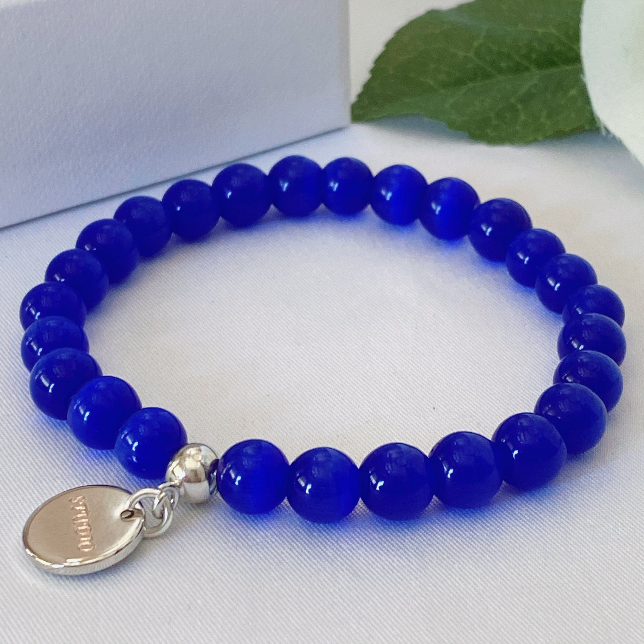 Blue Cat's Eye Bracelet, Women's Bracelet, Gemstone Bracelet, Charm