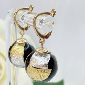 AG 925 18K Verguld Sterling Zilver, Leverback Oorbellen Sterling Zilver, Venetiaans Murano Glas, 925 Europees Sterling Zilver,