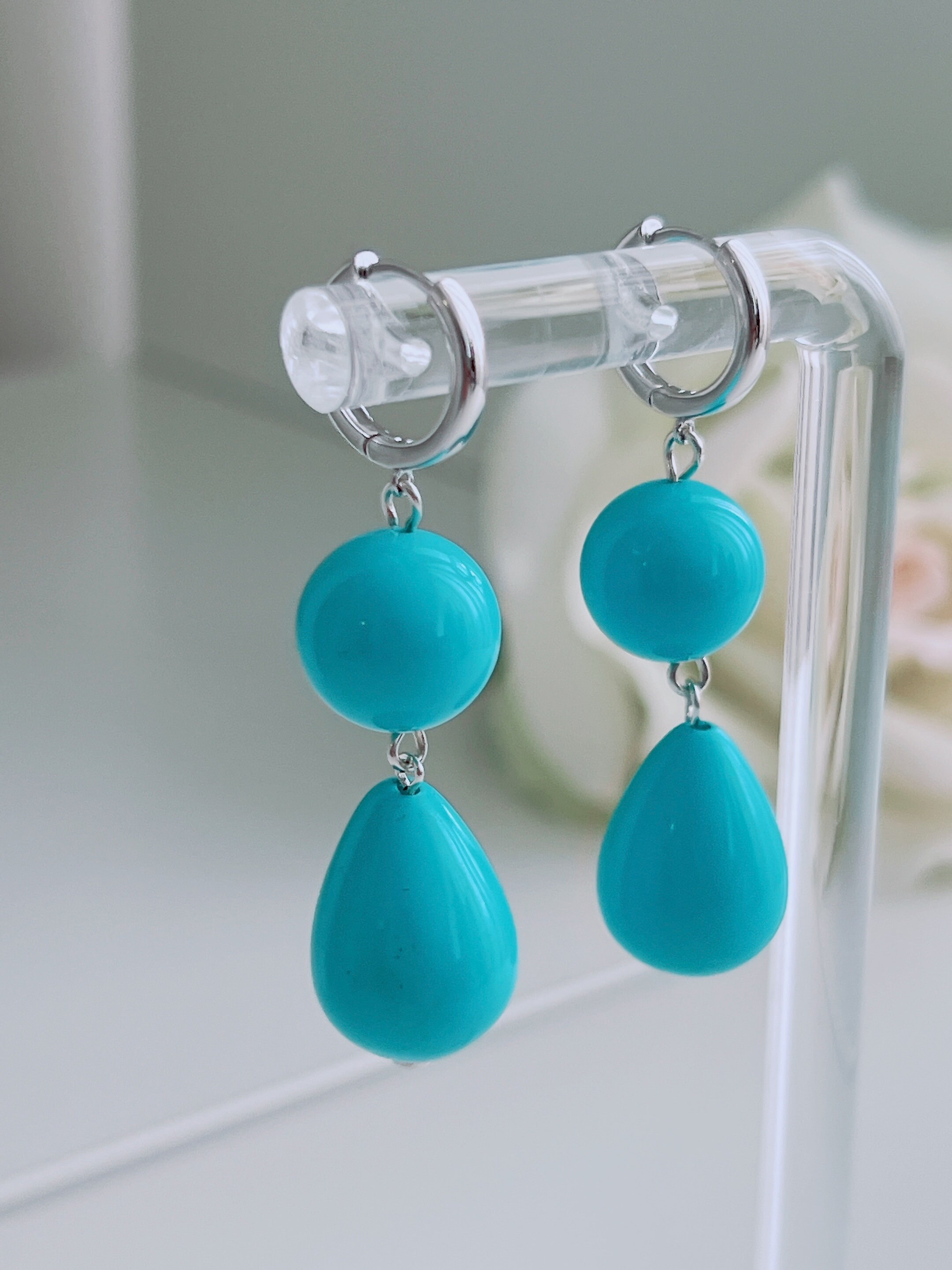 Boucles d'oreilles dormeuses classiques en argent sterling de 6 mm avec cristaux européens, Cristal, Cristal