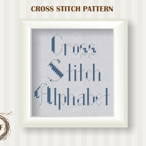 Vintage Alphabet cross stitch pattern PDF, Alphabet Sampler Counted Cross Stitch, Instant Download, Vintage letter font cross stitch chart