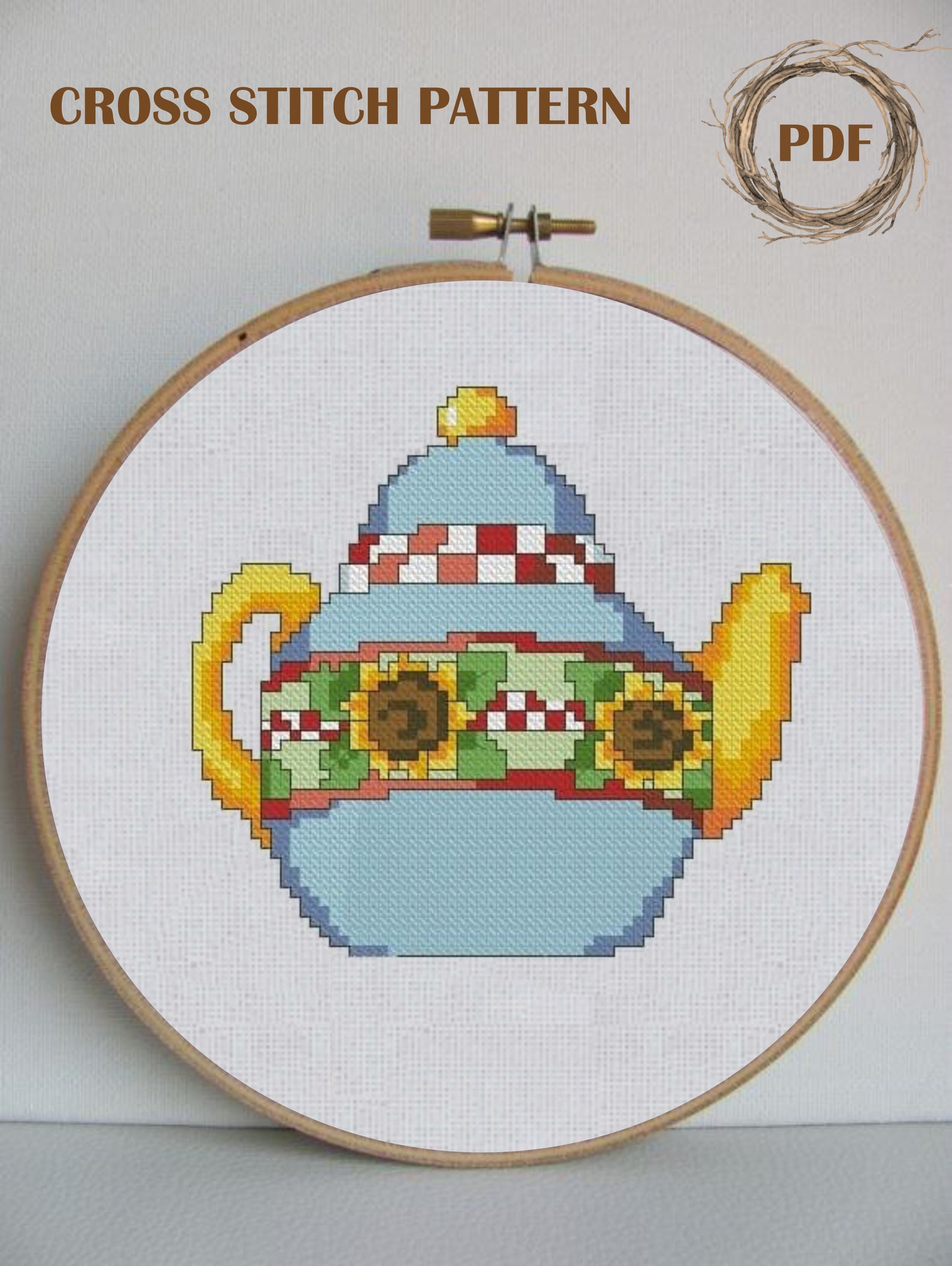 Little Vintage Teapot Cross Stitch Pattern Kitchen Decor PDF Etsy UK