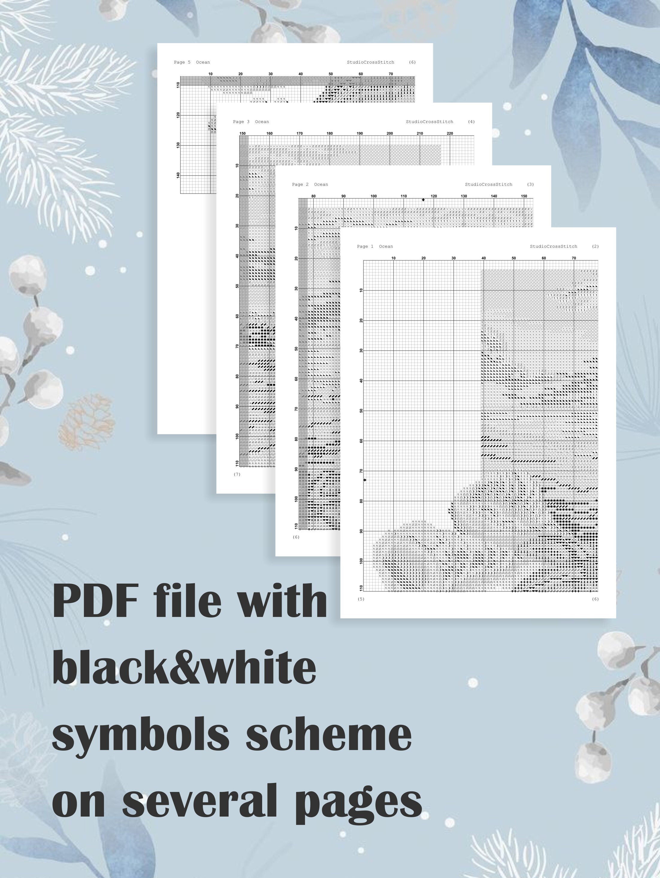 Ocean cross stitch pattern PDF Beach cross stitch chart Sea Etsy Seasoceans cross stitch pattern code ap201 anna petunova