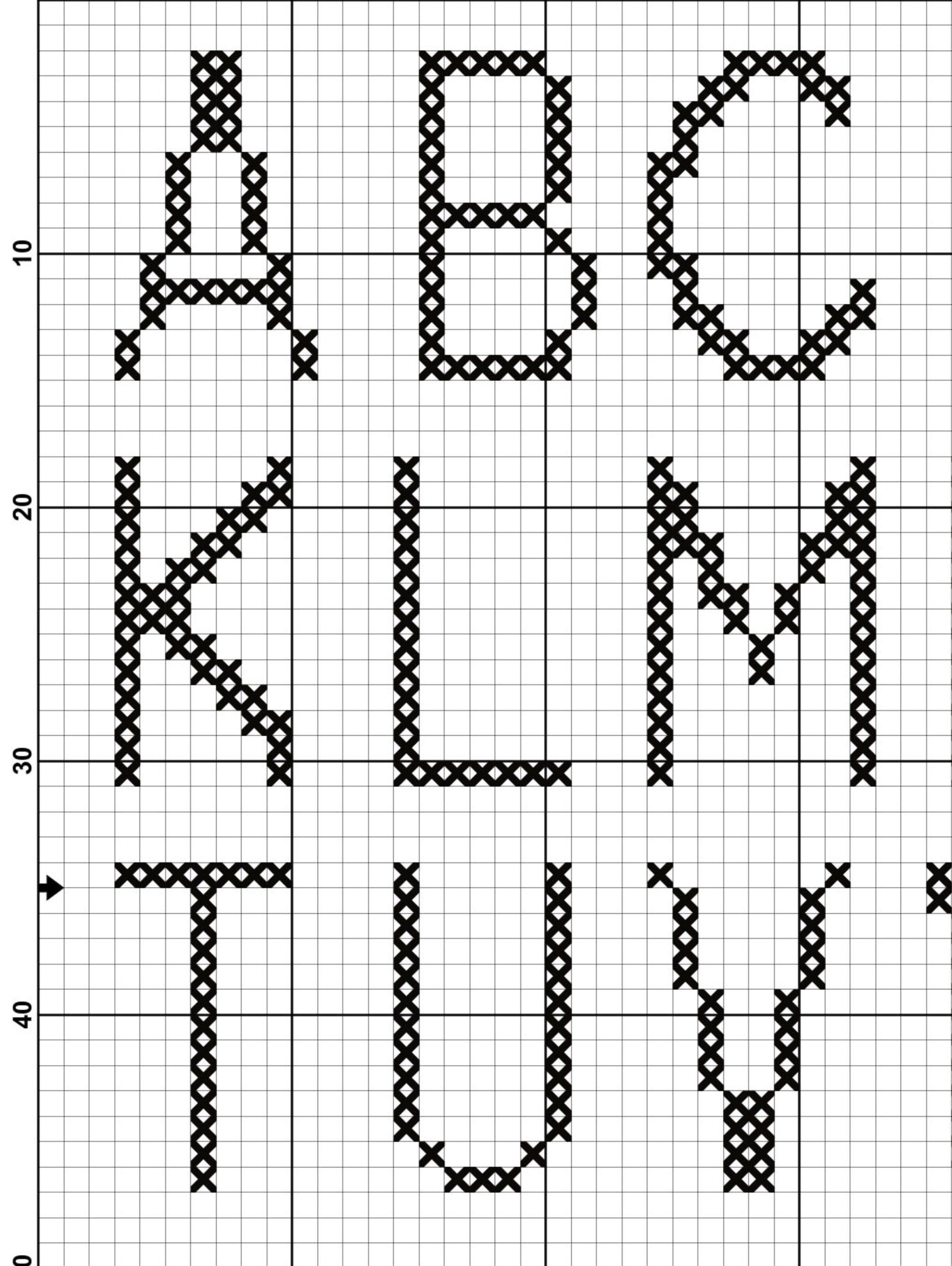 Alphabet Cross Stitch Pattern PDF Zametka Parletter Normal Font Font