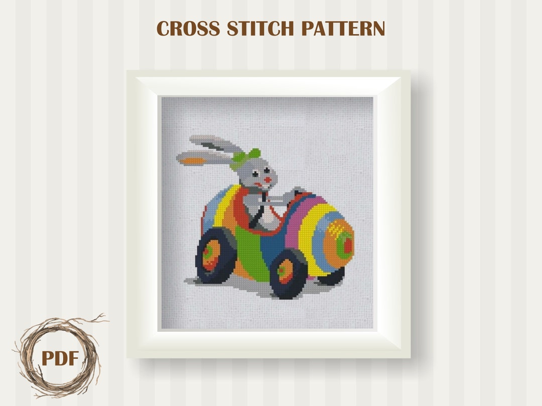 Easter Bunny Rabbit Cross Stitch Pattern PDF, Counted Cross Stitch for ...
