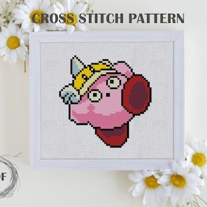 Kirby Cross Stitch Pattern PDF, Video Game Kirby, Gameboy Cross Stitch Pattern, Small Cross Stitch, Beginner cross stitch pattern