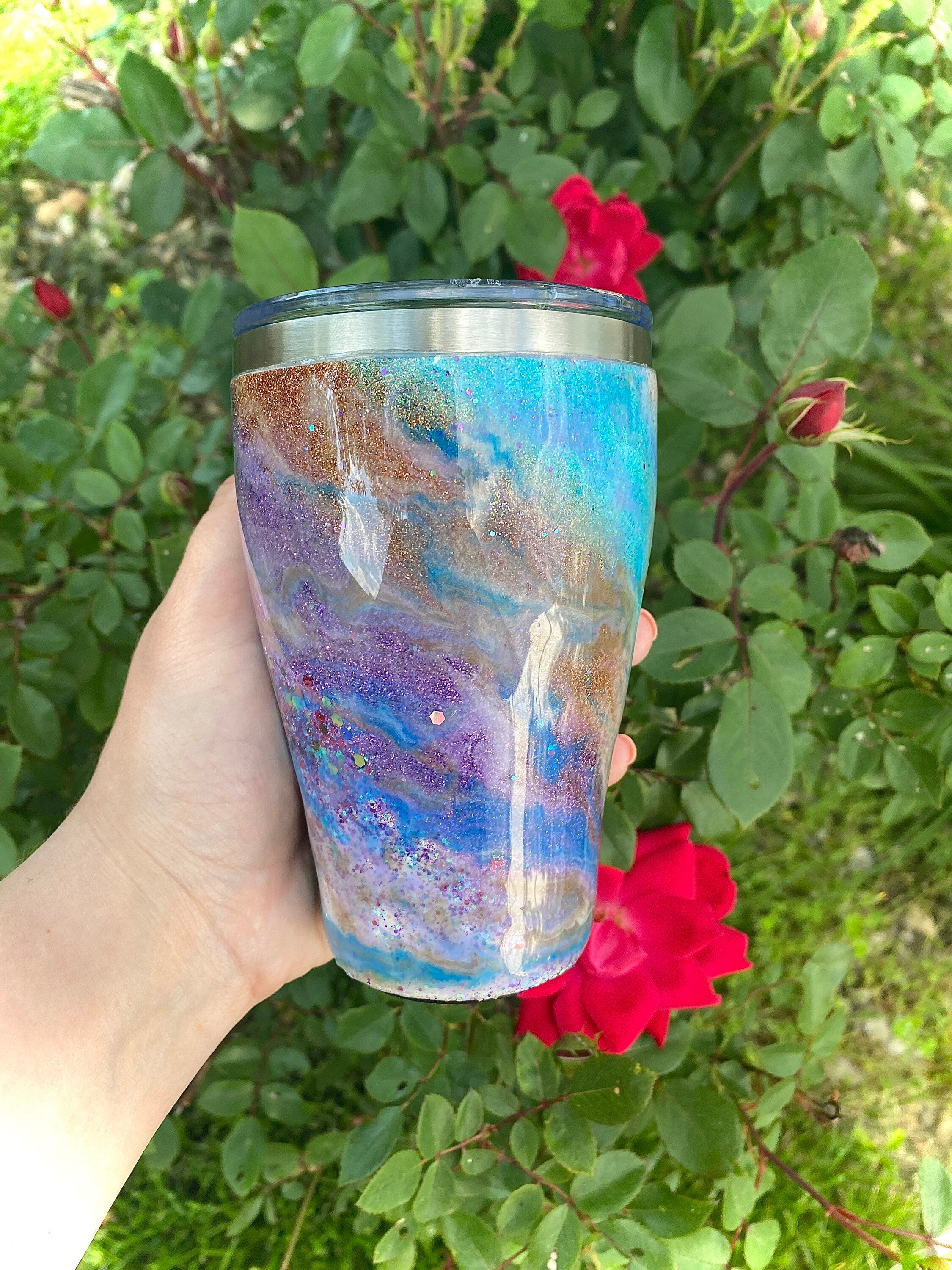 Purple Milky Way Tumbler Etsy