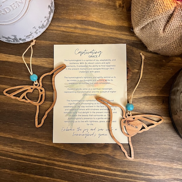 Captivating Grace Hummingbird Ornament | Story Card | Motivational | Inspirational | Friend or Family Gift