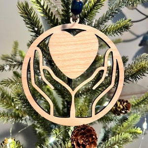 Caregiver Story Ornament| Healing Hands | Nurturing Hearts | In-Home Caregiver | Personalization | Laser Engraved | Laser Cut