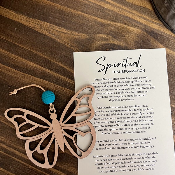 Butterfly Transformation Christmas Ornament | Spiritual Story Card | Memorial Ornament | Grief | Gift for Loved One