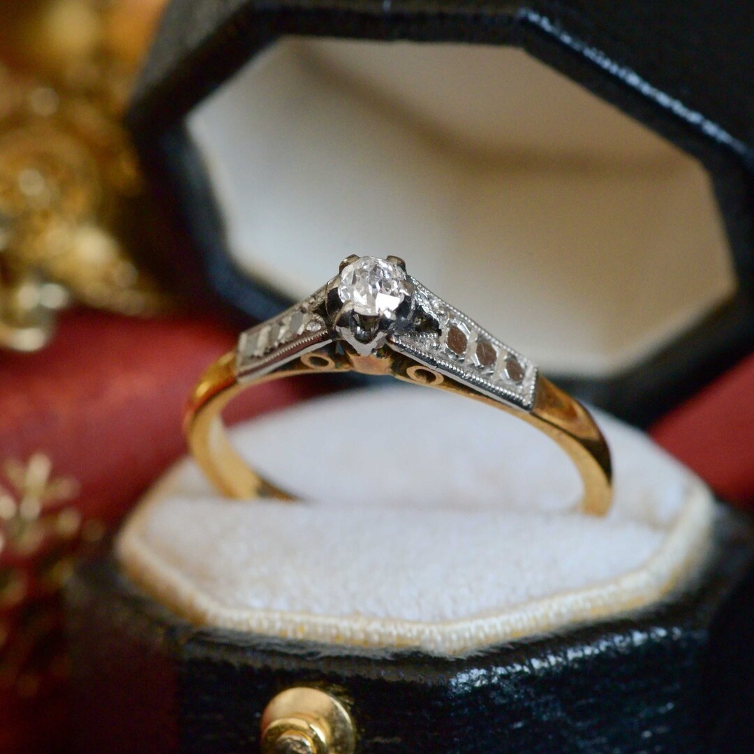 platinum diamond vintage ring