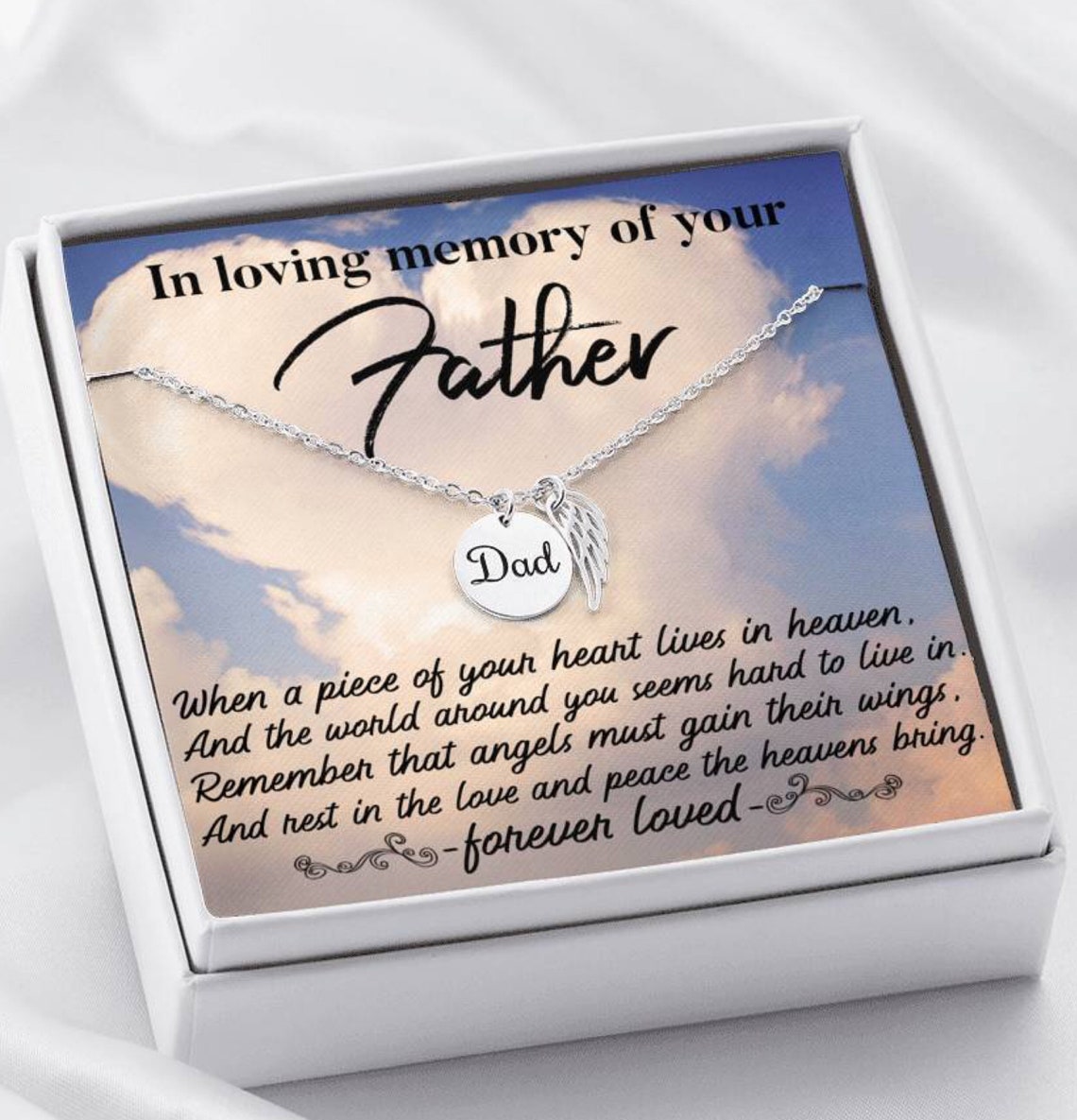 In Loving Memory Of Your Dad stamped circle Memorial Gifts Etsy