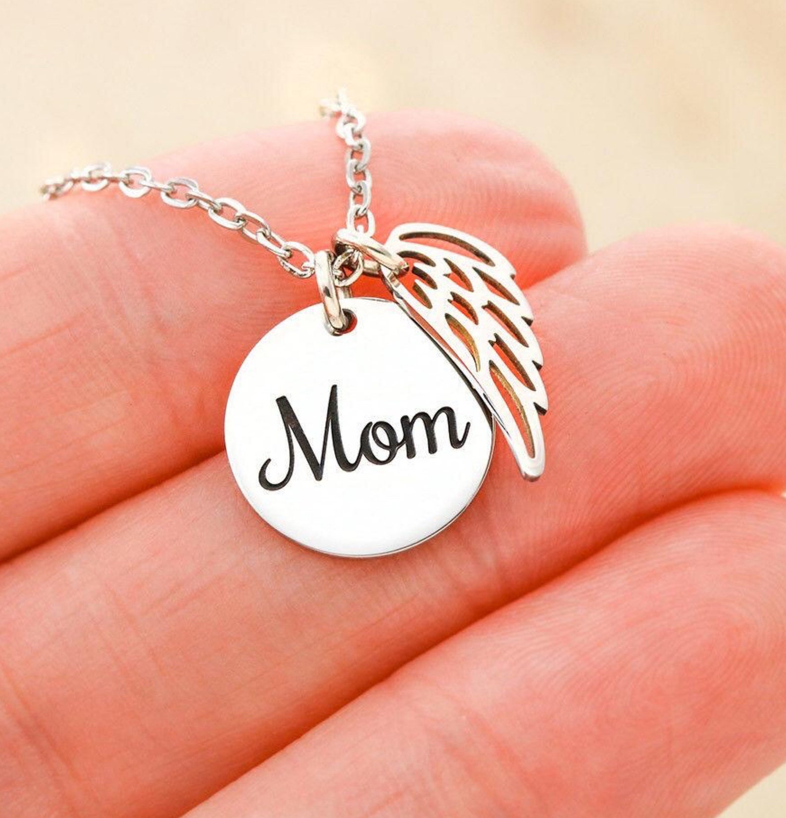 In Loving Memory Of Your Mom angel wing Memorial Gifts For | Etsy