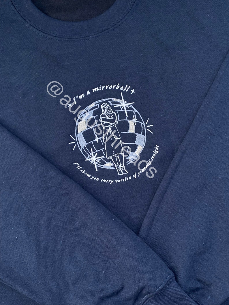 Taylor Swift Mirrorball Inspired Embroidered Sweatshirt Hoodie Etsy