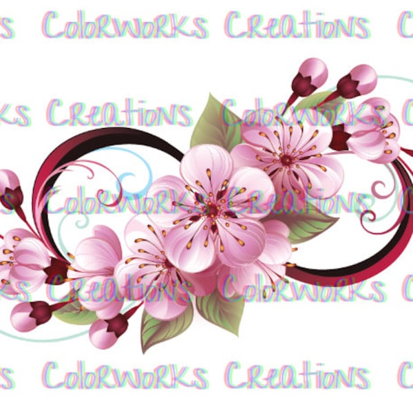 Infinity Symbol with Flowers Laser Printed Waterslide Decal for Tumblers Ready to Use Tumbler Supplies Image Transfer Design Floral Bouquet