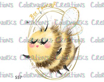 Bee Yourself Laser Printed Waterslide Decal for Tumblers Ready to Use Tumbler Supplies Printed Image Transfer Design Tumbler Cute