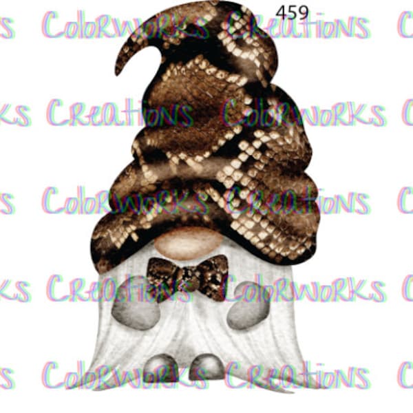 Snakeskin Gnome Laser Printed Waterslide Decal for Tumblers Ready to Use Tumbler Supplies Printed Image Transfer Design Hunting Hunter Snake