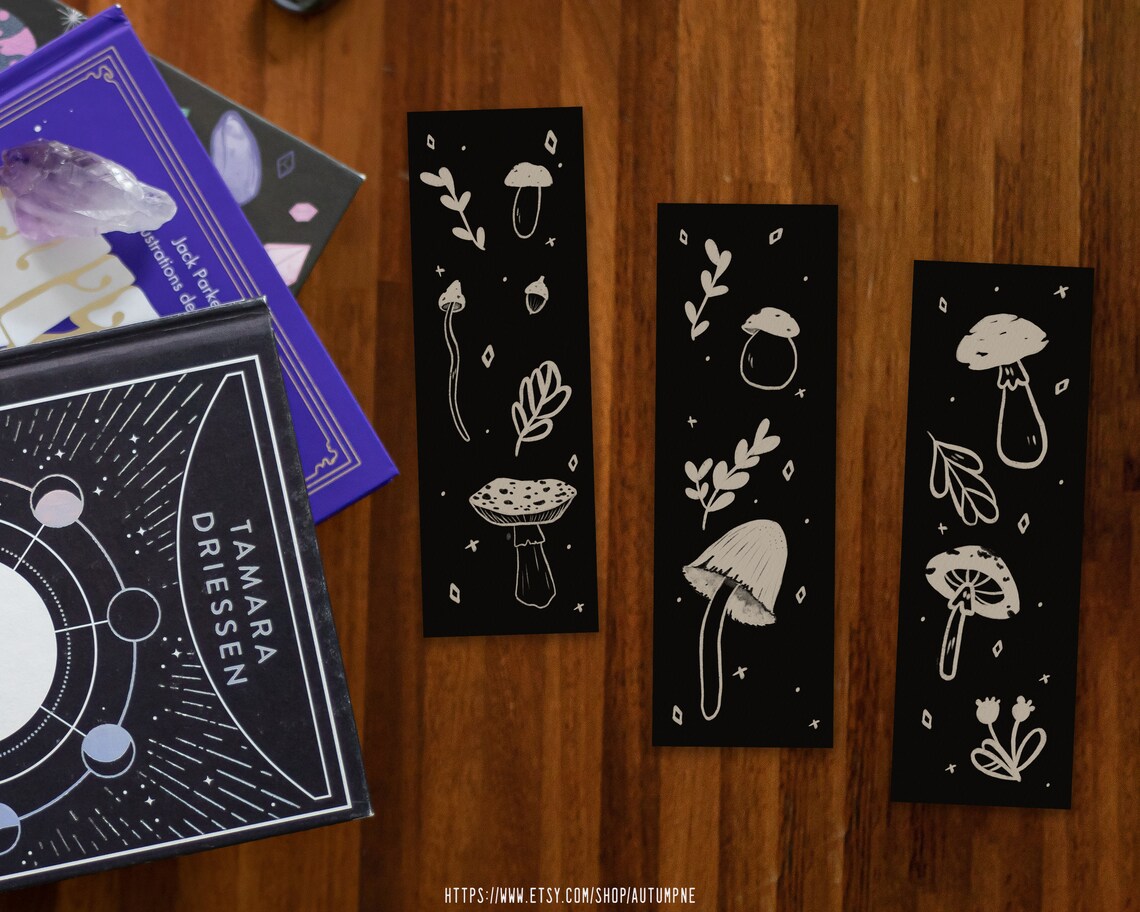 witchy mushroom bookmarks book lover bookmark bookmarks etsy