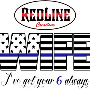 Thin Blue LIne Wife Flag SVG