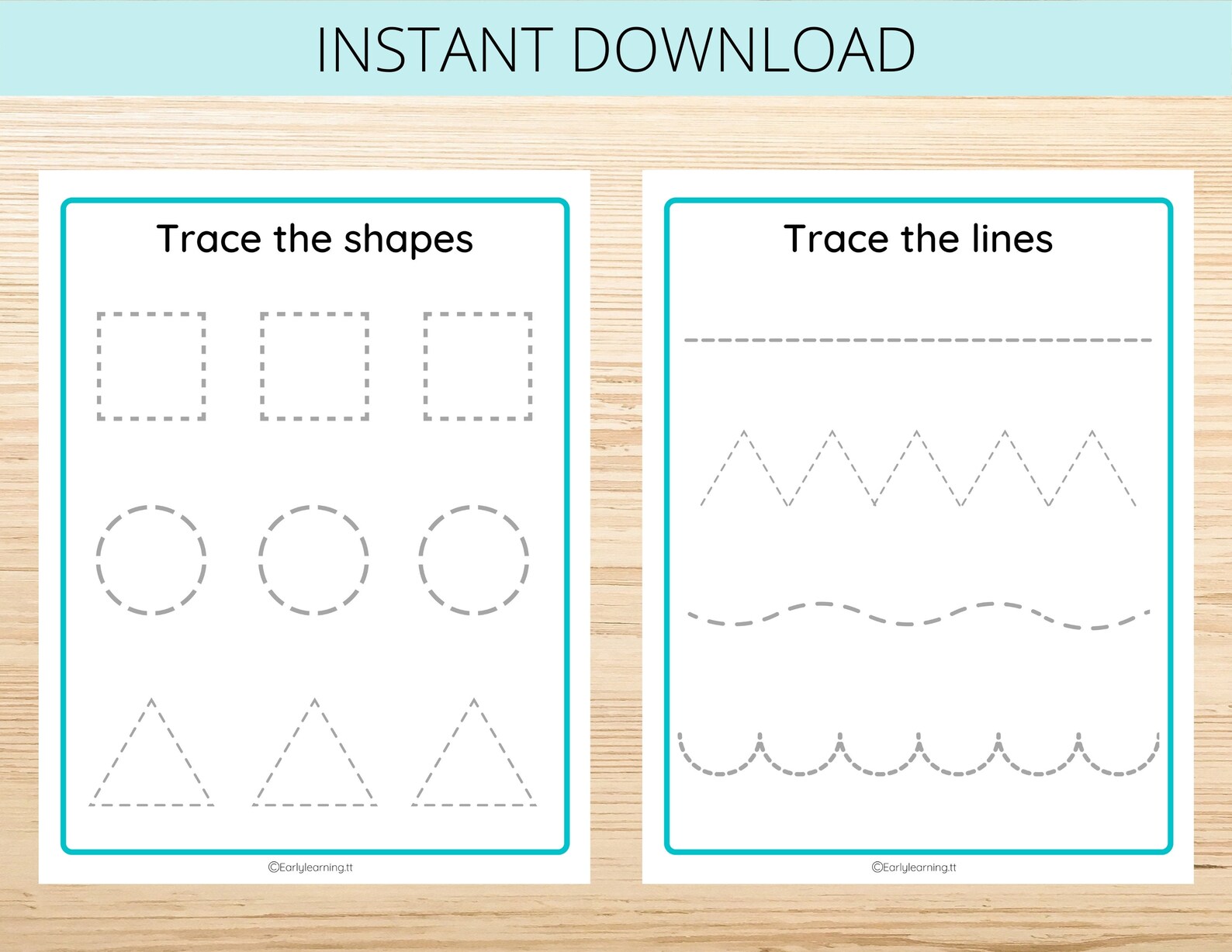 pencil control worksheets tracing practice for children etsy