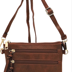 Fashion Multi Zipper Clutch Crossbody Bag