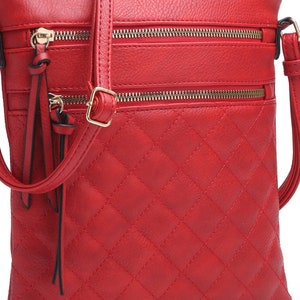 Fashion Quilted Multi Zip Crossbody Bag