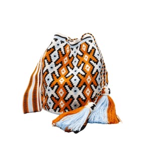 Best Crochet Crossbody Bag | Large Shoulder Bag | Wayuu Mochila Bag | Wayuu Crossbody Bucket bag | Crochet Tote Bag | Ethnic Colorful Bag