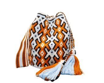 Best Crochet Crossbody Bag | Large Shoulder Bag | Wayuu Mochila Bag | Wayuu Crossbody Bucket bag | Crochet Tote Bag | Ethnic Colorful Bag